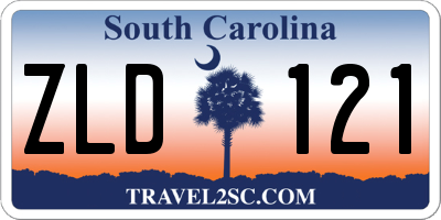 SC license plate ZLD121
