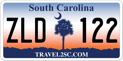 SC license plate ZLD122