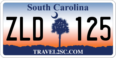 SC license plate ZLD125