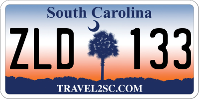 SC license plate ZLD133