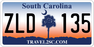 SC license plate ZLD135