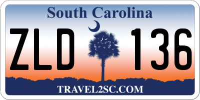 SC license plate ZLD136