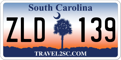 SC license plate ZLD139
