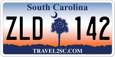 SC license plate ZLD142