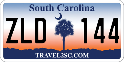 SC license plate ZLD144