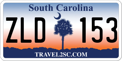 SC license plate ZLD153