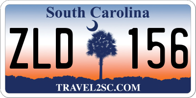SC license plate ZLD156