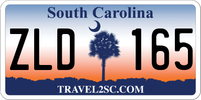 SC license plate ZLD165