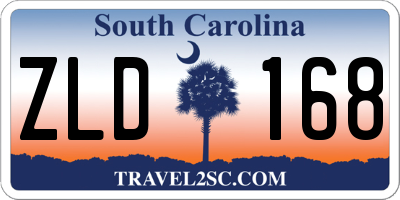 SC license plate ZLD168