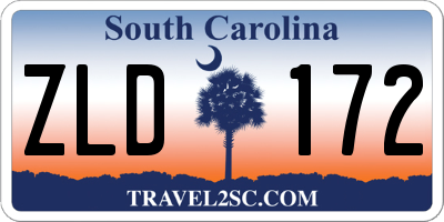 SC license plate ZLD172