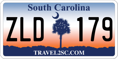 SC license plate ZLD179