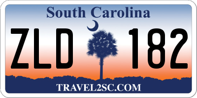 SC license plate ZLD182