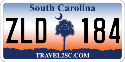 SC license plate ZLD184