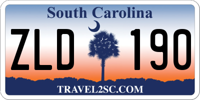 SC license plate ZLD190