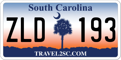 SC license plate ZLD193