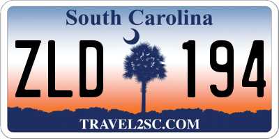 SC license plate ZLD194