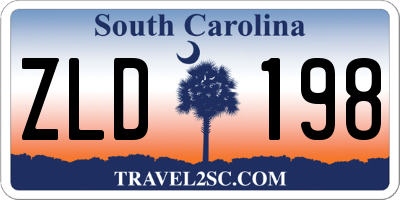 SC license plate ZLD198
