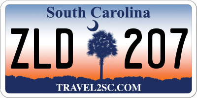 SC license plate ZLD207