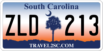 SC license plate ZLD213