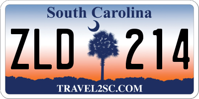 SC license plate ZLD214