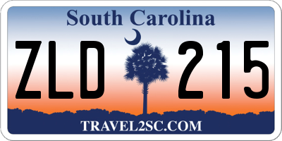 SC license plate ZLD215