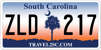 SC license plate ZLD217