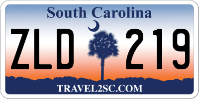 SC license plate ZLD219