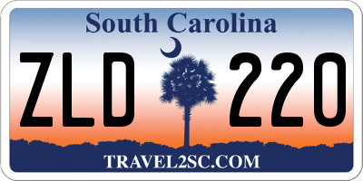 SC license plate ZLD220