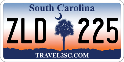 SC license plate ZLD225