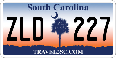 SC license plate ZLD227