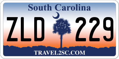 SC license plate ZLD229