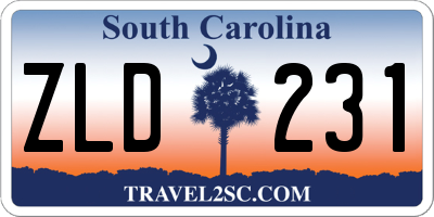 SC license plate ZLD231