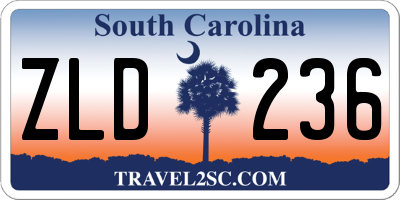 SC license plate ZLD236