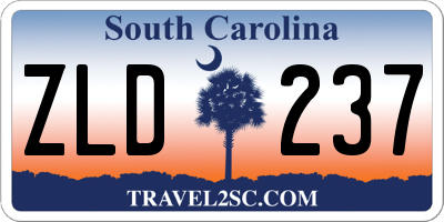SC license plate ZLD237