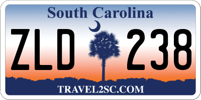 SC license plate ZLD238