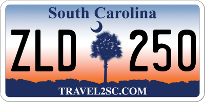 SC license plate ZLD250