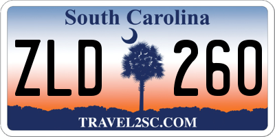 SC license plate ZLD260
