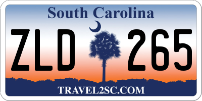 SC license plate ZLD265