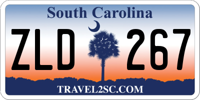 SC license plate ZLD267