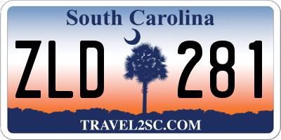 SC license plate ZLD281