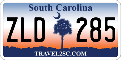 SC license plate ZLD285