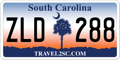 SC license plate ZLD288