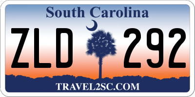 SC license plate ZLD292