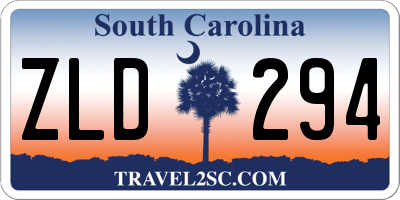 SC license plate ZLD294