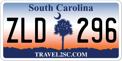 SC license plate ZLD296