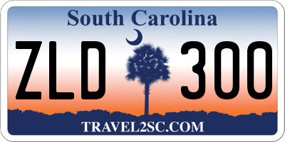 SC license plate ZLD300