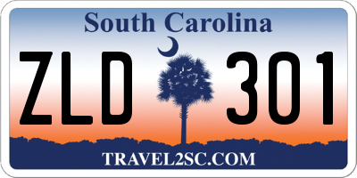 SC license plate ZLD301