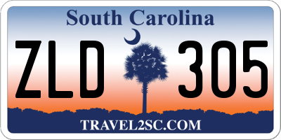 SC license plate ZLD305