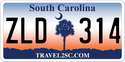 SC license plate ZLD314