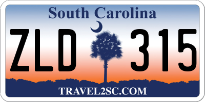 SC license plate ZLD315